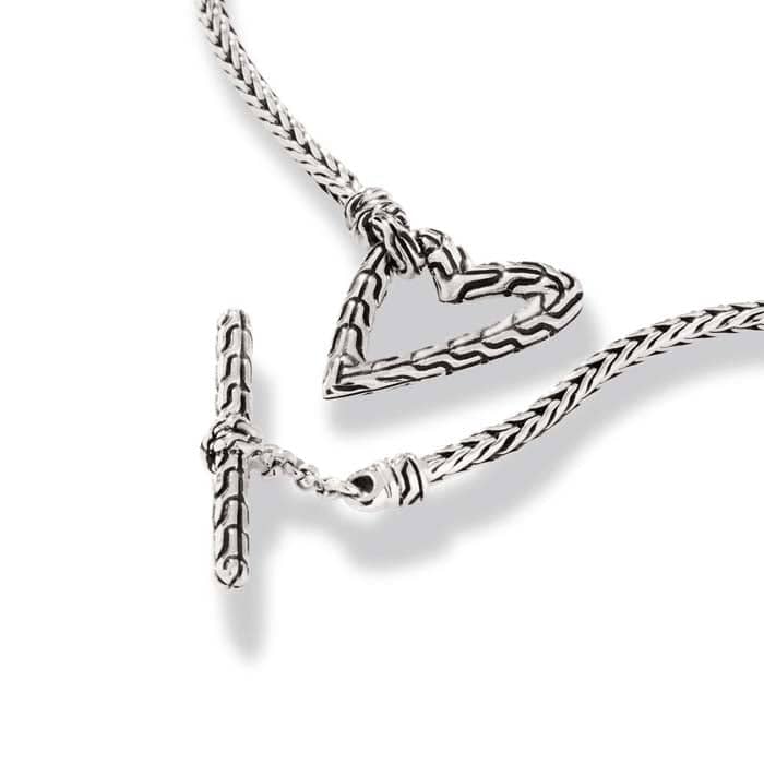 John Hardy Classic Chain Manah Silver Foxtail Heart Bracelet in Sterling Silver