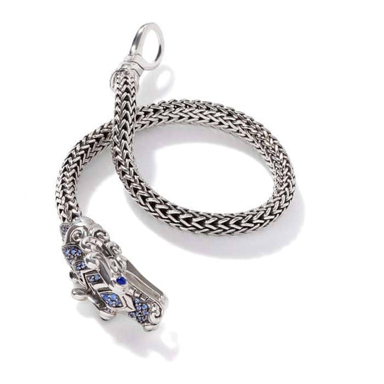John Hardy Naga Extra-Small Bracelet with Blue Sapphire in Sterling Silver
