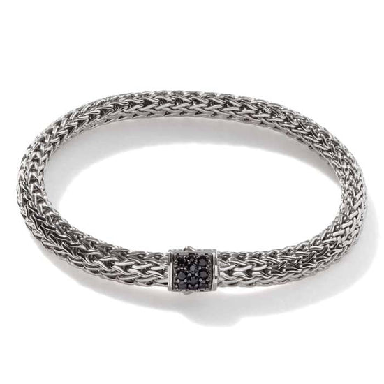 Load image into Gallery viewer, John Hardy Small Classic Chain Black Sapphire Bracelet in Sterling Silver Bracelet
