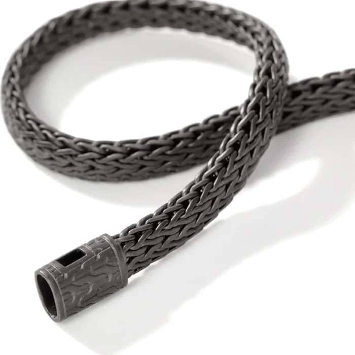 Matte Black Flat Classic Chain Bracelet S/S - 6.5MM, Black R...