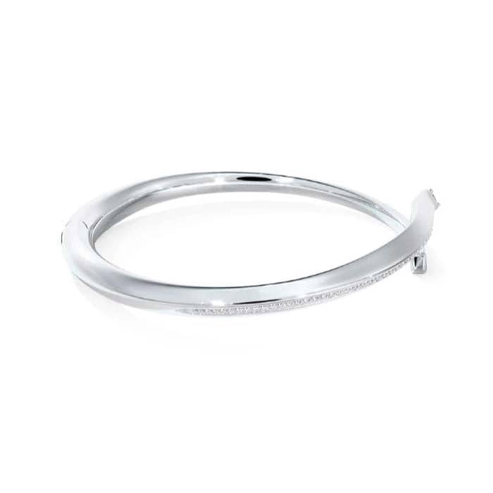Load image into Gallery viewer, De Beers Forevermark Avaanti Pavé Bypass Bangle in 18K White Gold
