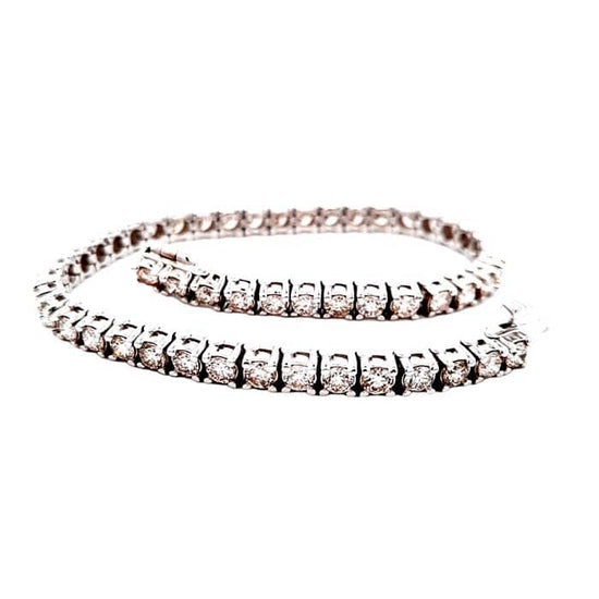 Load image into Gallery viewer, Mountz Collection 5.0CTW 7&amp;quot; Diamond Straightline Bracelet in 14K White Gold
