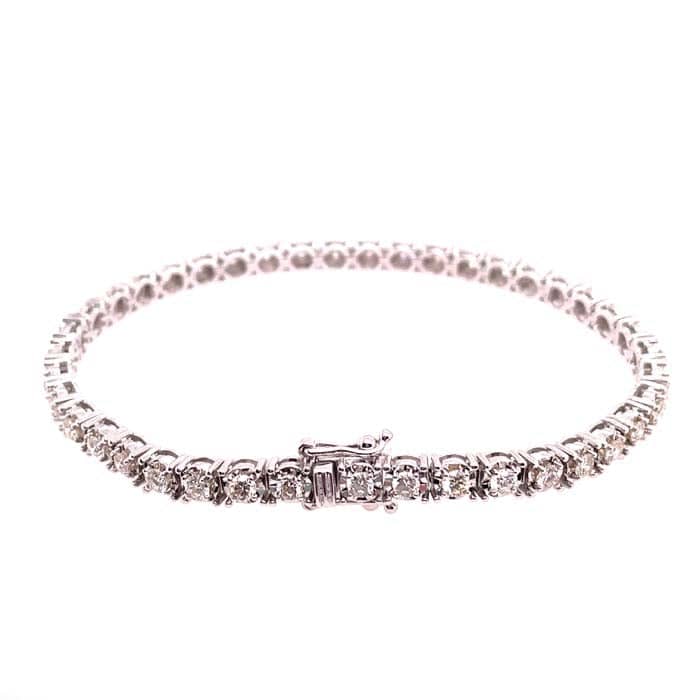 Load image into Gallery viewer, Mountz Collection Illusion Diamond Straightline Bracelet in 14K White Gold
