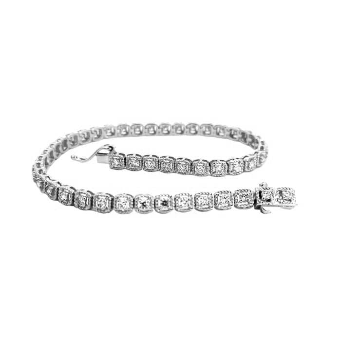Mountz Collection 1.0CTW 7" Diamond Straightline Bracelet in 14K White Gold