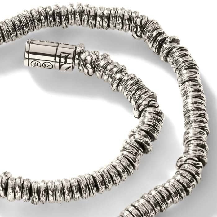 John Hardy Heishi Beaded Bracelet in Sterling Silver - Large