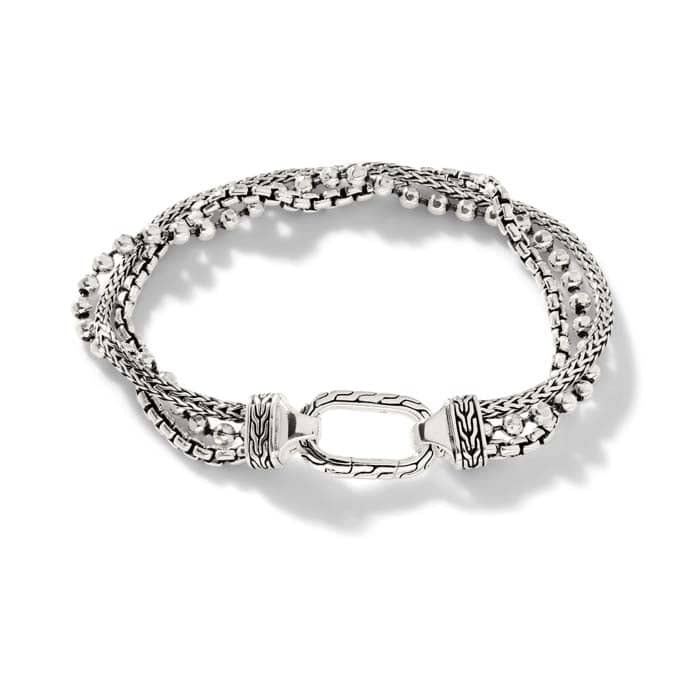 Load image into Gallery viewer, John Hardy Classic Chain Amulet Connector Triple Row Bracelet in Sterling Silver
