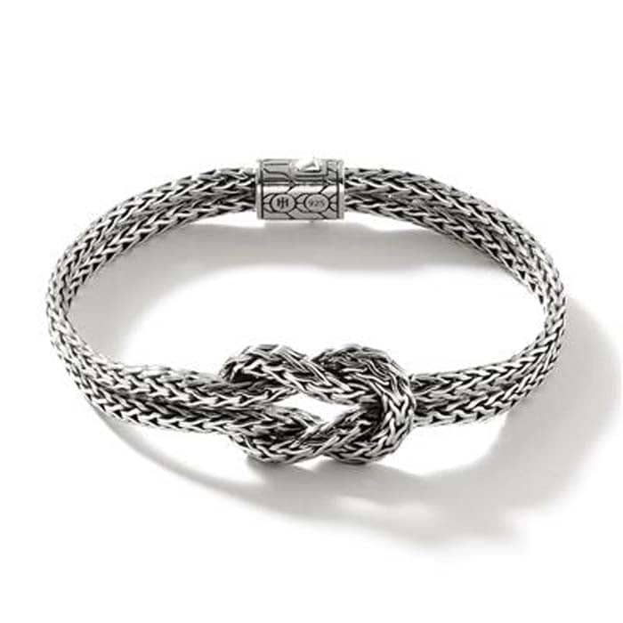 John Hardy Manah Slim Classic Chain Love Knot Bracelet in Sterling Silver