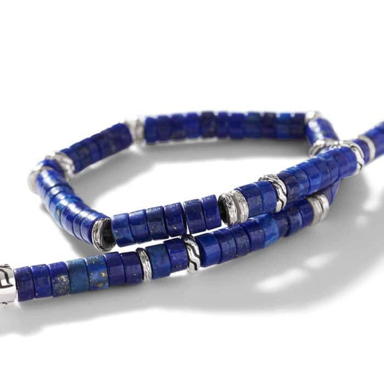 John Hardy Classic Chain Heishi Lapis Lazuli Bracelet in Sterling Silver