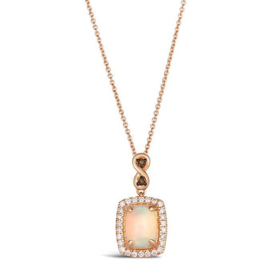 Le Vian Pendant featuring Neopolitan Opal with Vanilla and Chocolate Diamonds in 14K Strawberry Gold