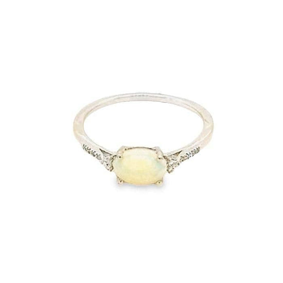 Mountz Collection Opal and Diamond Ring in 14K White Gold