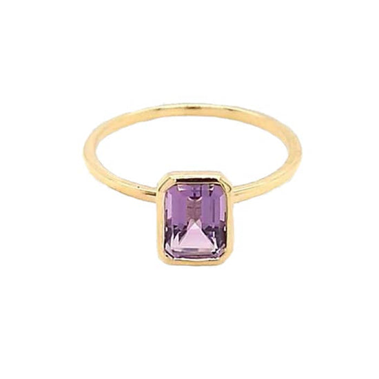 Mountz Collection Amethyst Stackable Ring in 14K Yellow Gold