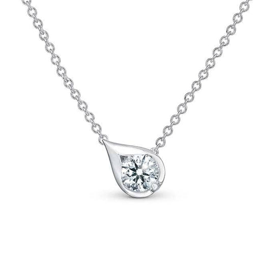 Hearts On Fire .30CTW LU Droplet Pendant in 18K White Gold