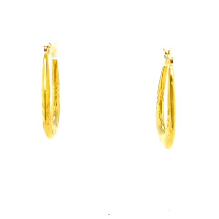 Load image into Gallery viewer, Estate Ribbed Hoop Earrings in 14K Yellow Gold
