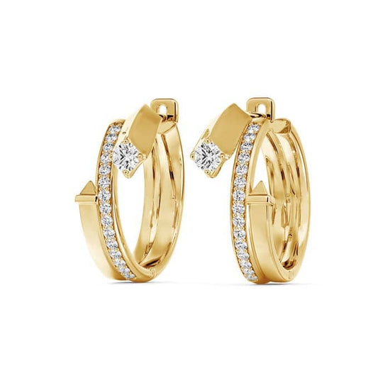 Load image into Gallery viewer, De Beers Forevermark Avaanti Pavé Wrap Hoops in 18K Yellow Gold
