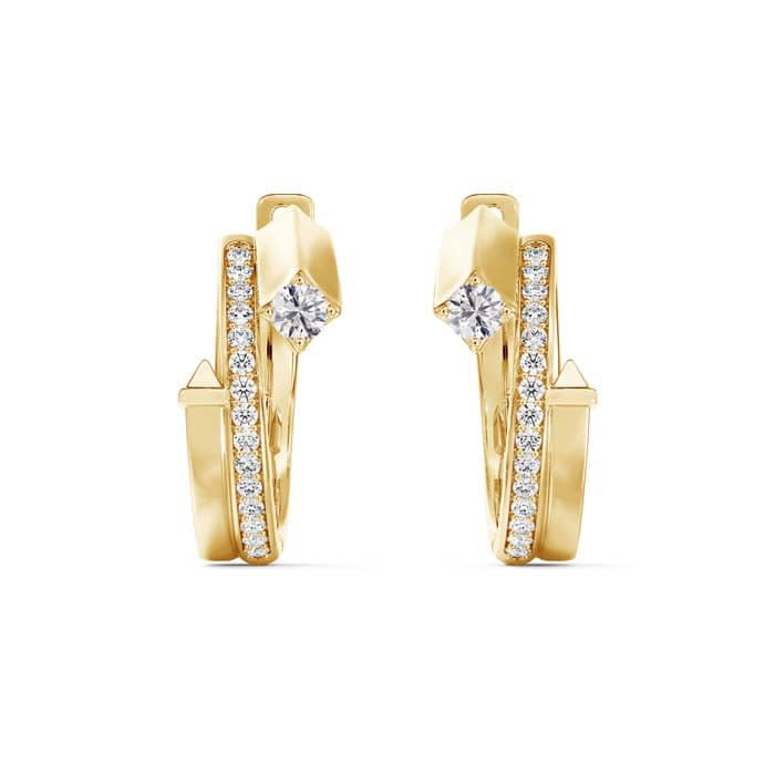 Load image into Gallery viewer, De Beers Forevermark Avaanti Pavé Wrap Hoops in 18K Yellow Gold
