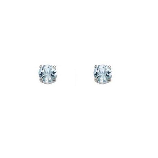 Load image into Gallery viewer, Mountz Collection Aquamarine Stud Earrings in 14K White Gold
