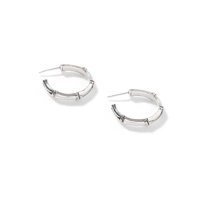 Load image into Gallery viewer, John Hardy Bamboo Small Hoop Earrings in Sterling Silver

