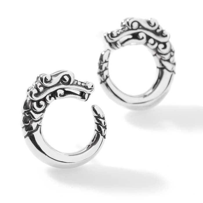 Load image into Gallery viewer, John Hardy Legends Naga Round Stud Earrings in Sterling Silver
