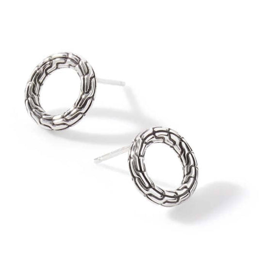 Load image into Gallery viewer, John Hardy Carved Chain Stud Earrings in Sterling Silver
