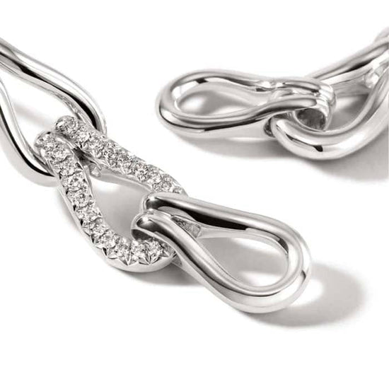 John Hardy Surf Diamond Pavé Link Earrings in Sterling Silver