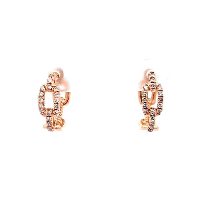 Load image into Gallery viewer, Mountz Collection Diamond Link Huggie Earrings in 14K Yellow Gold
