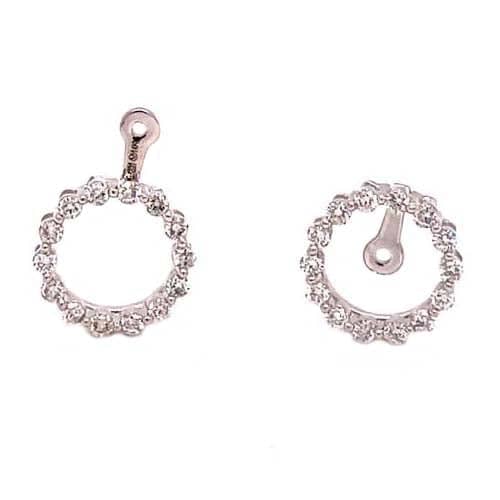 Load image into Gallery viewer, Mountz Collection Convertible Diamond Earring Jackets/Enhancers in 14K White Gold
