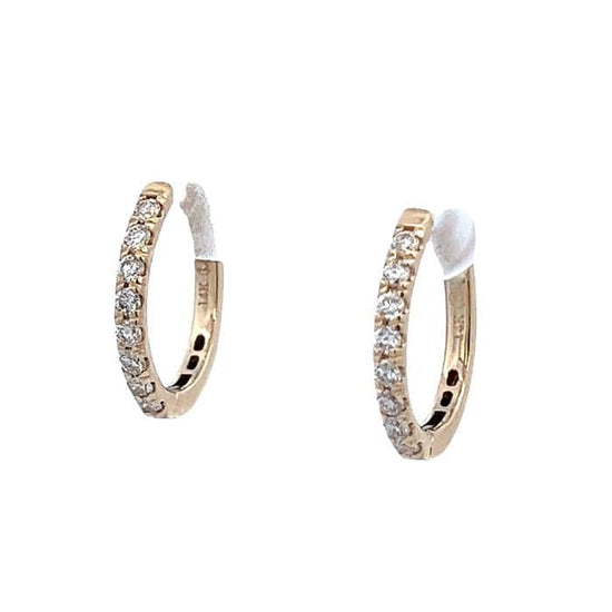 Mountz Collection Diamond Oval Hoop Earrings in 14K Yellow Gold