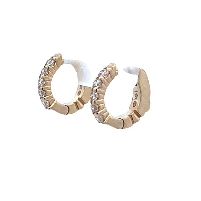 Load image into Gallery viewer, Mountz Collection Round Huggie Earrings with Diamonds in 14K Yellow Gold
