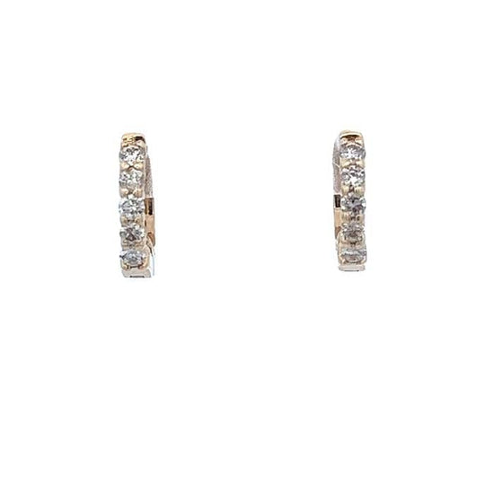 Load image into Gallery viewer, Mountz Collection Round Huggie Earrings with Diamonds in 14K Yellow Gold
