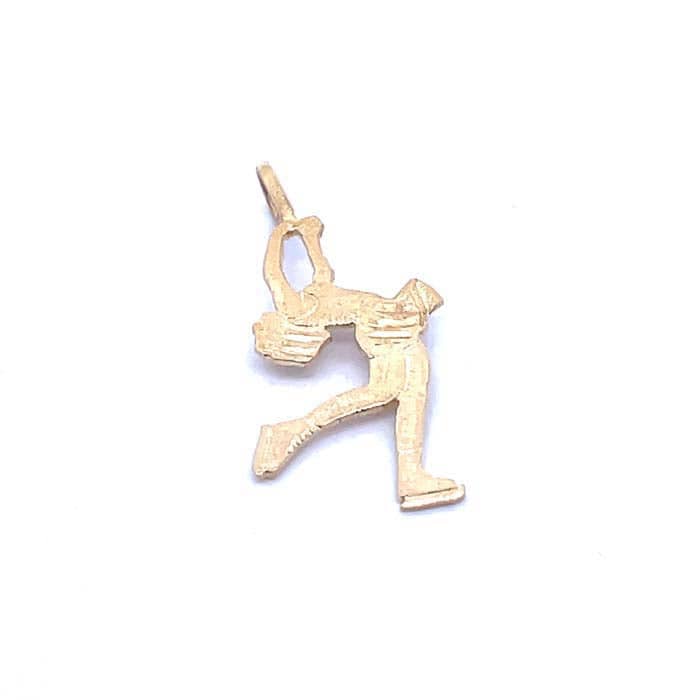 Estate Ice Skater Charm in 14K Yellow Gold