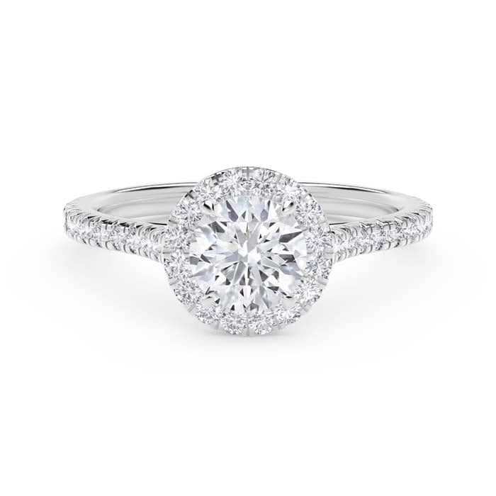 Forevermark 1CTW "Center of My Universe" Halo Engagement Ring with Diamond Shoulders in Platinum