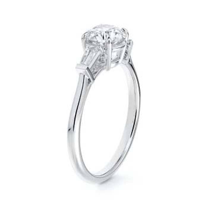 Forevermark Tapered Baguette Complete Engagement Ring in Platinum