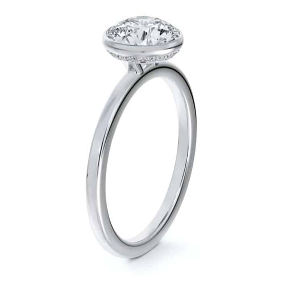 De Beers Forevermark by Micaela Hidden Halo Bezel Set Engagement Ring in Platinum