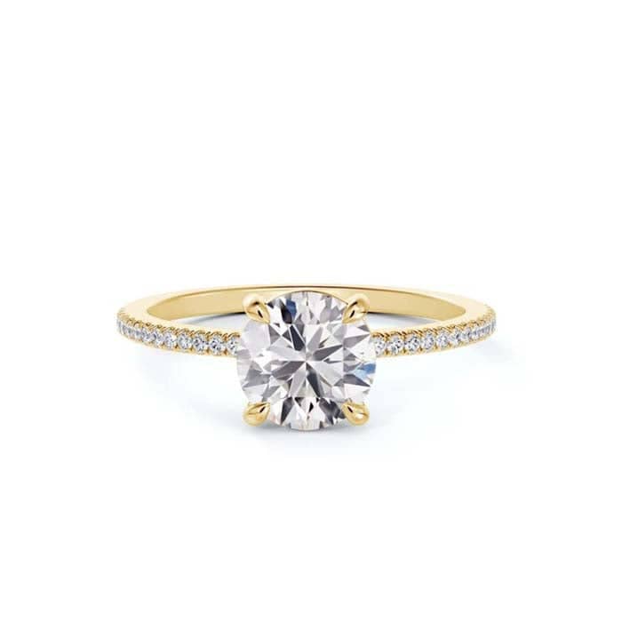 Forevermark Delicate Icon Diamond Band Engagement Ring in 18K Yellow Gold with .50CT Center
