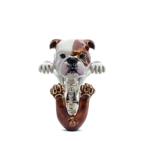 Load image into Gallery viewer, Dog Fever English Bulldog Hug Ring, Enameled Sterling Silver
