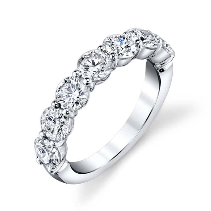 Load image into Gallery viewer, Mountz Collection 1.38CTW Seven Stone Round Diamond Band in 14K White Gold
