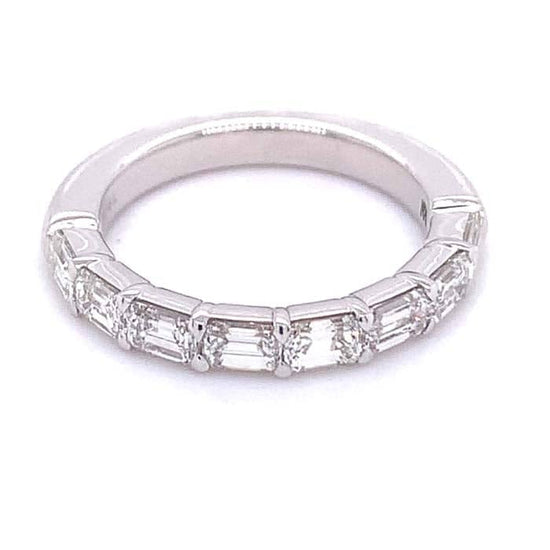 Load image into Gallery viewer, Mountz Collection 1.46CTW Horizontal Emerald Cut Diamond Wedding Band in 14K White Gold
