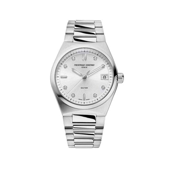 Frederique Constant 31mm Highlife Ladies Quartz Watch with Silver Diamond Dial in Stainless Steel