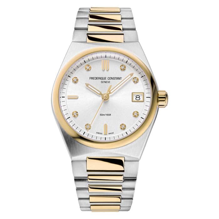 Frederique Constant 31mm Highlife Quartz Watch with Silver Diamond Dial in Stainless Steel and Yellow Gold Plate