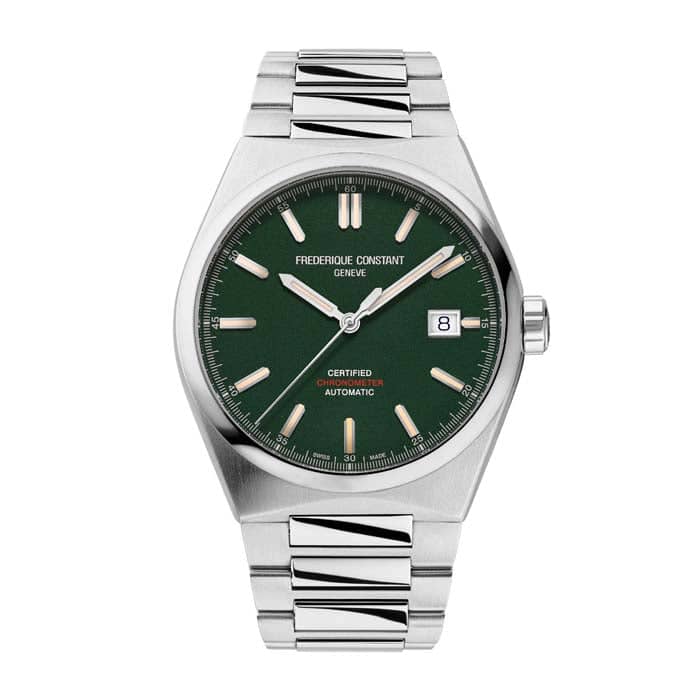 Frederique Constant 39MM Highlife Automatic COSC Watch with Green Dial in Stainless Steel