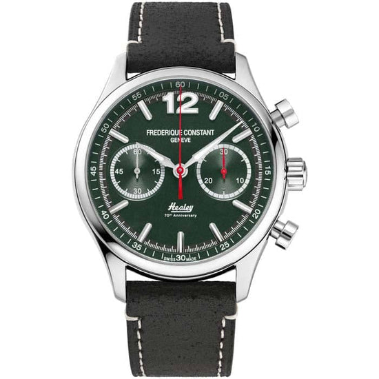 Frederique Constant 42mm Vintage Rally Healey Limited Edition Chronograph Automatic Watch with Dark Green Dial in Stainless Steel
