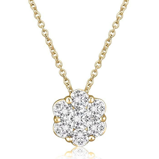 Mountz Collection .25CTW Cluster Flower Pendant in 14K Yellow Gold