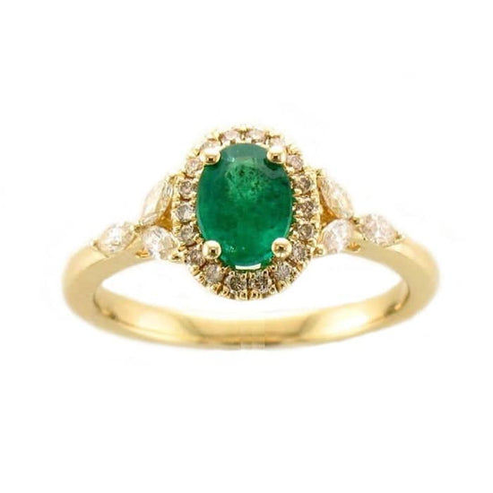 Le Vian Creme Brulee Ring featuring Costa Smeralda Emerald and Nude Diamonds in 14K Honey Gold