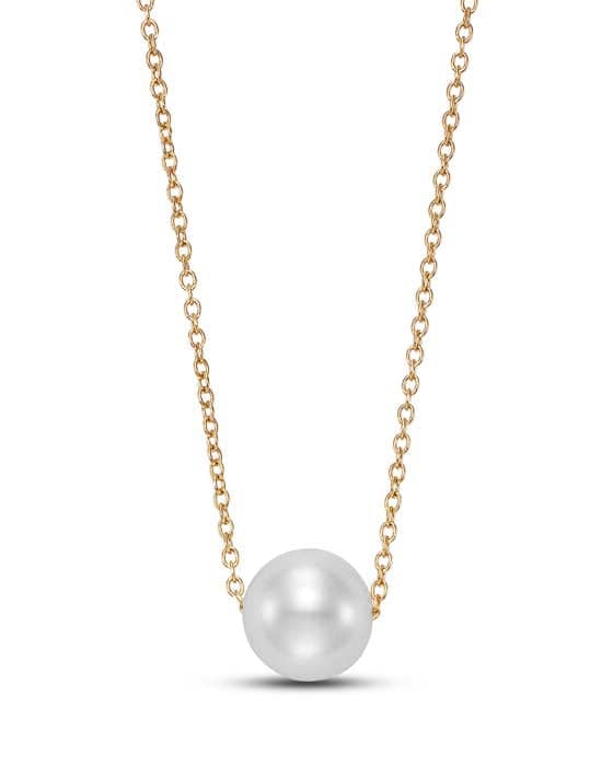 Load image into Gallery viewer, Mastoloni 18&amp;quot; 7.5-8mm Fresh Water Cultured Pearl Floating Necklace in 14K Yellow Gold
