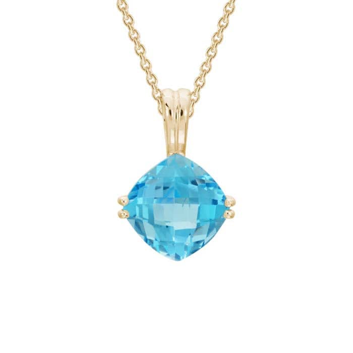 Load image into Gallery viewer, Mountz Collection Swiss Blue Topaz Pendant in 14K Yellow Gold
