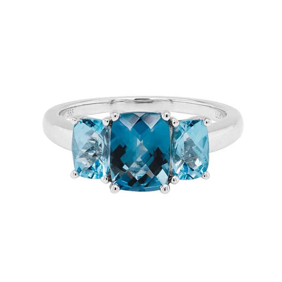 Load image into Gallery viewer, Mountz Collection London Blue and Sky Blue Topaz Ring in 14K White Gold
