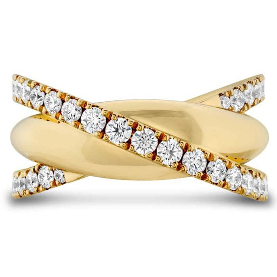 Load image into Gallery viewer, Hearts On Fire .73-.81ctw Grace XX Ring in 18K Yellow Gold
