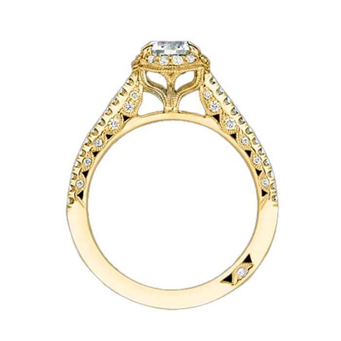 Tacori .41TW Petite Crescent Cushion Bloom Engagement Ring Semi-Mounting in 18K Yellow Gold