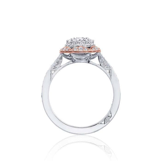 Load image into Gallery viewer, Tacori Round Bloom Diamond Engagement Ring Semi-Mounting in 18K White and Rose Gold
