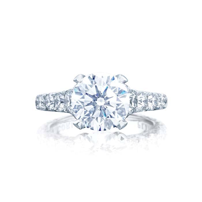 Load image into Gallery viewer, Tacori Royal T Engagement Ring Semi Mount in Platinum with Diamonds
